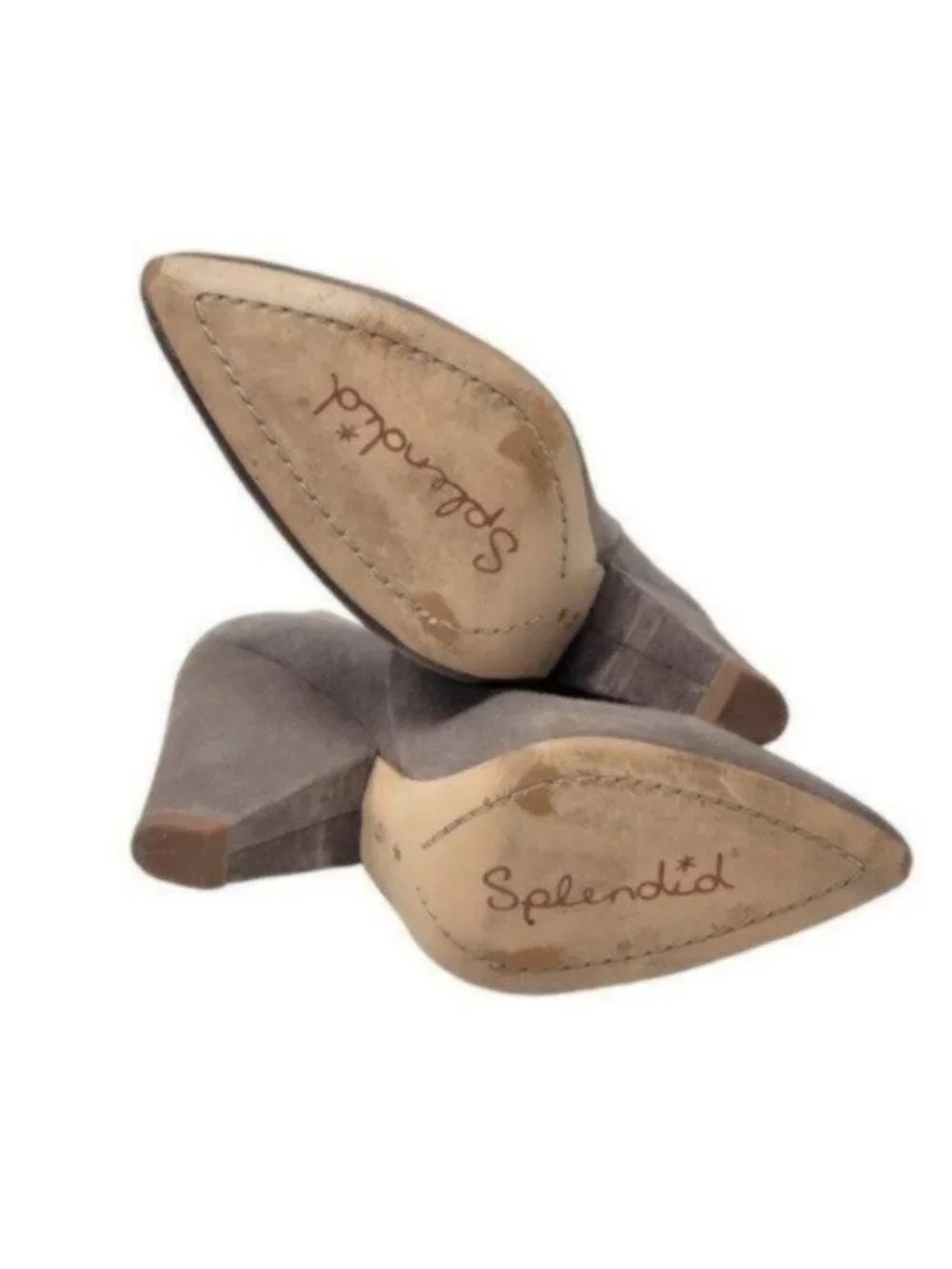 Anthropologie Splendid | NEVA Suede Ankle Boots Booties Taupe Cone Heel
